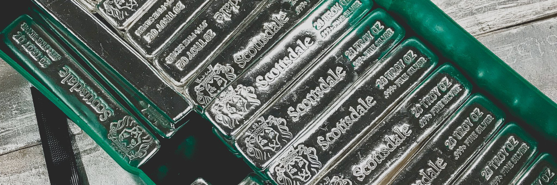 A close up of some silver bars