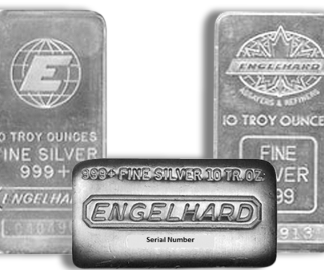 10 oz Silver Bar - Engelhard (Design Varies)